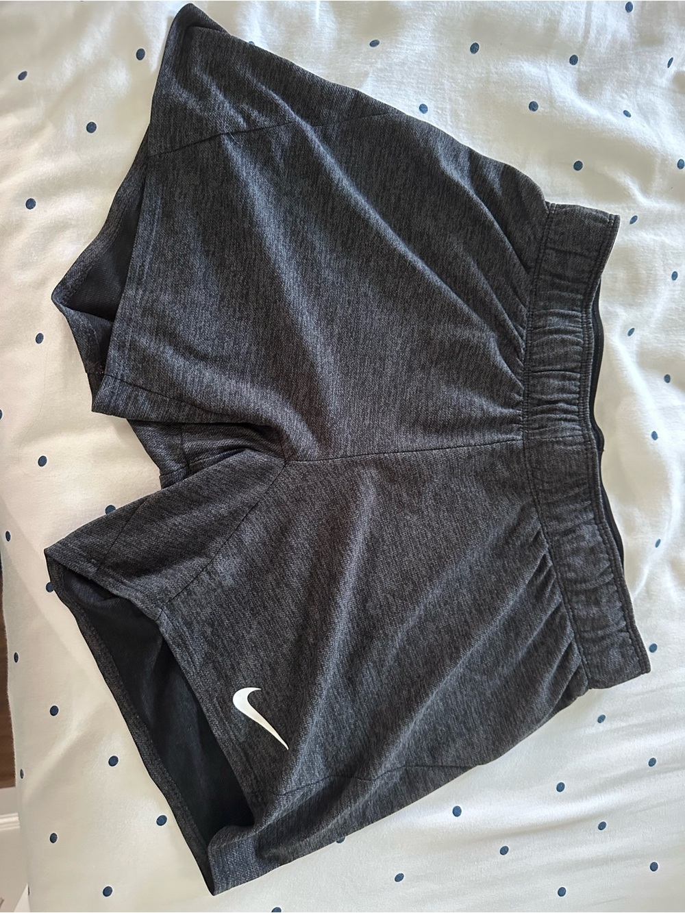 Nike Women’s Dark Gray Athletic Running Shorts with Swoosh